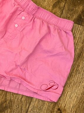 PINK Victoria secret Pink Women's Elastic-Waist Shorts with red P Script Accent